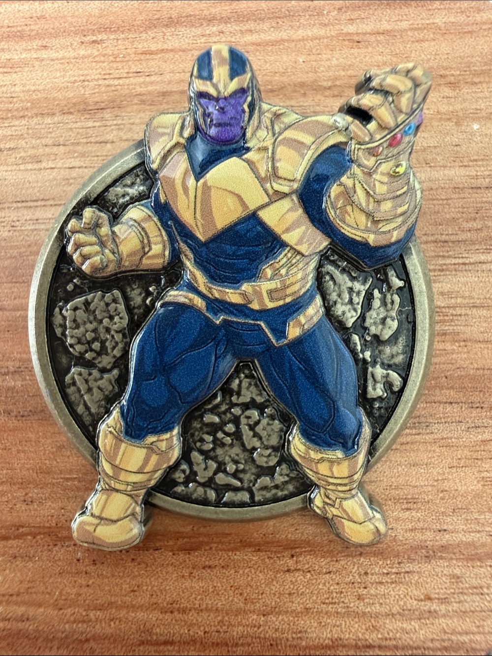 Marvel Thanos Enamel Pin - Gold, Blue, Purple